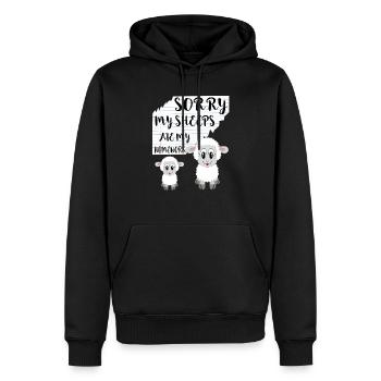Sorry My Sheeps Ate My Homework Ausreden Geschenke - Männer Premium Bio Hoodie - Schwarz - Vorne - Nico (187cm)