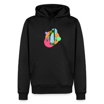 Oiseau marin pingouin pôle sud - Sweat à capuche Premium bio Homme - noir - Devant - Nico (187cm)