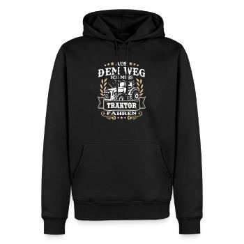 Chemise Tracteur · Agriculture · Hors du chemin! - Sweat à capuche Premium bio Homme - noir - Devant - Nico (187cm)