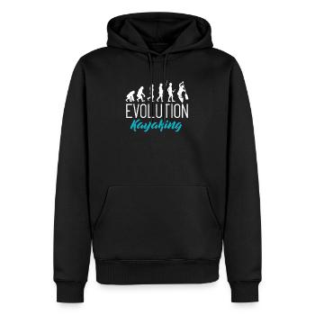 L'évolution du kayak - Sweat à capuche Premium bio Homme - noir - Devant - Nico (187cm)