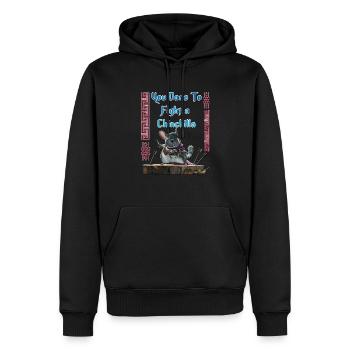 chinchilla - Sweat à capuche Premium bio Homme - noir - Devant - Nico (187cm)