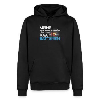 Insulin Diabetes Zucker Krank Spritze Batterien - Männer Premium Bio Hoodie - Schwarz - Vorne - Nico (187cm)