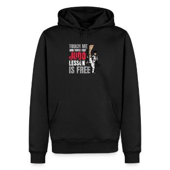 judo - Sweat à capuche Premium bio Homme - noir - Devant - Nico (187cm)