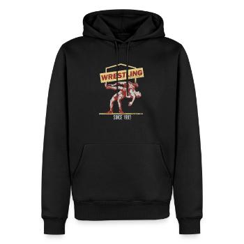 Lutte de lutte - Sweat à capuche Premium bio Homme - noir - Devant - Nico (187cm)
