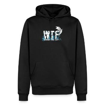 Fischen Angeln Humor WTF Where's The Fish - Männer Premium Bio Hoodie - Schwarz - Vorne - Nico (187cm)