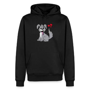 Chien mignon - Sweat à capuche Premium bio Homme - noir - Devant - Nico (187cm)