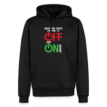 Programmer Computer Technician It Shirt Gift - Men’s Premium Organic Hoodie - black - Front - Nico (187cm)