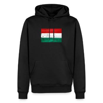 Drapeau hongrois - Sweat à capuche Premium bio Homme - noir - Devant - Nico (187cm)