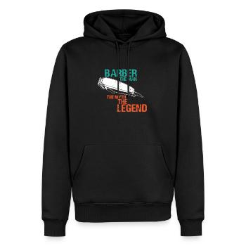 Coiffure - Sweat à capuche Premium bio Homme - noir - Devant - Nico (187cm)