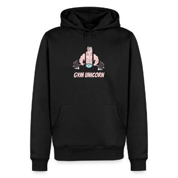 Einhorn Training Workout Krafttraining Gym Unicorn - Männer Premium Bio Hoodie - Schwarz - Vorne - Nico (187cm)