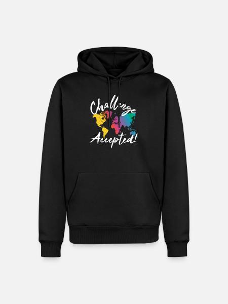 Challenge Accepted World Traveler - Men’s Premium Organic Hoodie - black