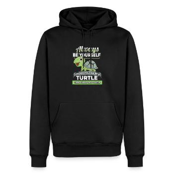 Be yourself turtle - Men’s Premium Organic Hoodie - black - Front - Nico (187cm)