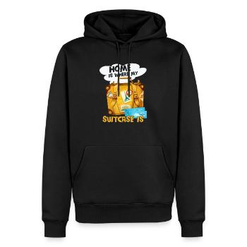 La maison est où ma valise est - Sweat à capuche Premium bio Homme - noir - Devant - Nico (187cm)