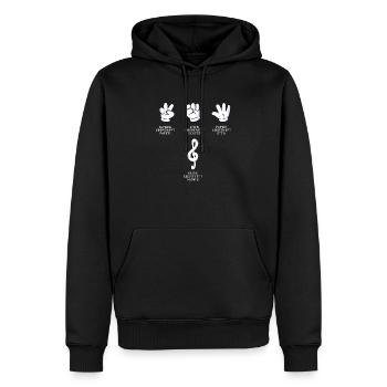 Musik übertrifft nichts - Dirigent, Chorleiter - Männer Premium Bio Hoodie - Schwarz - Vorne - Nico (187cm)