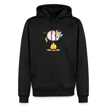 Unicorn Unicorn grilling food Tasty fire - Men’s Premium Organic Hoodie - black - Front - Nico (187cm)
