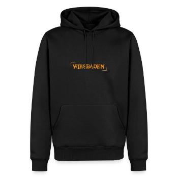 Wiesbaden - Männer Premium Bio Hoodie - Schwarz - Vorne - Nico (187cm)