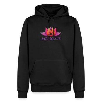 Namaste Yoga - Männer Premium Bio Hoodie - Schwarz - Vorne - Nico (187cm)