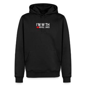 Ich bin mit wikileaks - Männer Premium Bio Hoodie - Schwarz - Vorne - Nico (187cm)