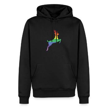 Rainbow Deer Gift Coloré Pride CSD - Sweat à capuche Premium bio Homme - noir - Devant - Nico (187cm)
