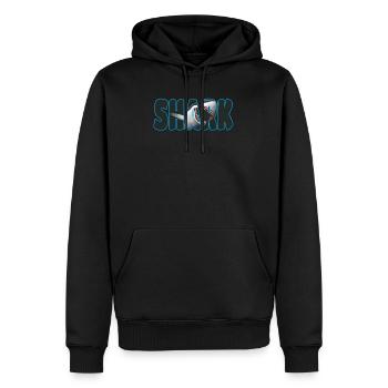 Requins - Sweat à capuche Premium bio Homme - noir - Devant - Nico (187cm)