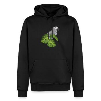 Perroquet gris perroquet - Sweat à capuche Premium bio Homme - noir - Devant - Nico (187cm)