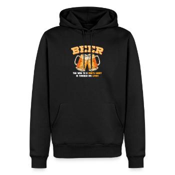 Lustiges Bier Geschenk Bier Mann Herz Leber - Männer Premium Bio Hoodie - Schwarz - Vorne - Nico (187cm)