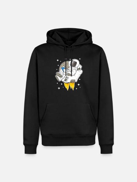 Astronaut Sterne Weltall Weltraum Buch Lesen - Herre Premium økologisk hoodie - sort
