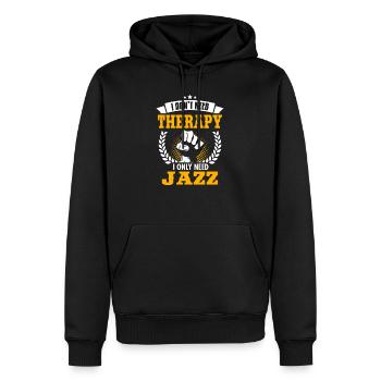 Jazz - Männer Premium Bio Hoodie - Schwarz - Vorne - Nico (187cm)
