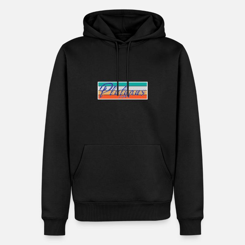 Lettrage ornithorynque - Sweat à capuche Premium bio Homme - noir