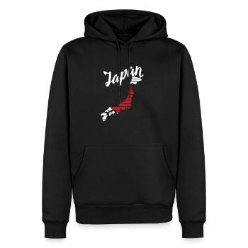 Japon - Sweat à capuche Premium bio Homme - noir - Devant - Nico (187cm)