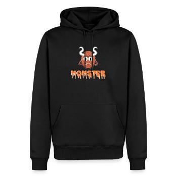 Momster - Männer Premium Bio Hoodie - Schwarz - Vorne - Nico (187cm)