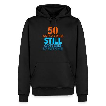 50 geburtstag lustiger spruch - Männer Premium Bio Hoodie - Schwarz - Vorne - Nico (187cm)