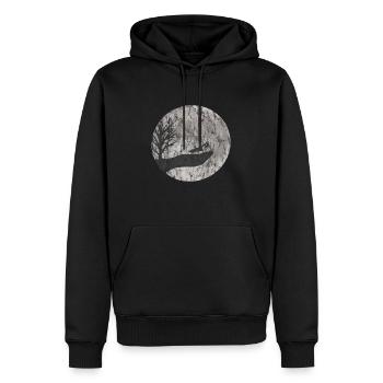 Dessin de mante religieuse usée - Sweat à capuche Premium bio Homme - noir - Devant - Nico (187cm)