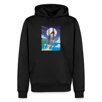 Rocket Rocket Space Astronaut Gift - Sweat à capuche Premium bio Homme - noir - Devant - Nico (187cm)