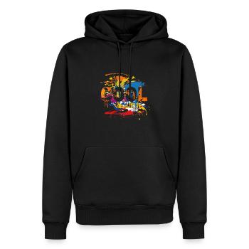 Moderne Kunst - Cool - Männer Premium Bio Hoodie - Schwarz - Vorne - Nico (187cm)