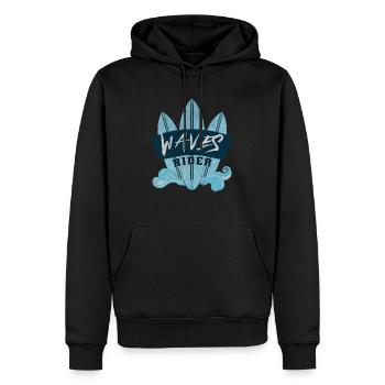 Logo surfers avec des planches de surf - Sweat à capuche Premium bio Homme - noir - Devant - Nico (187cm)