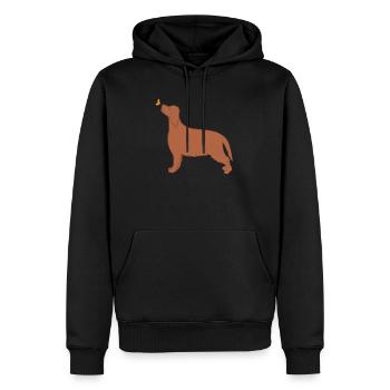 Setter irlandais avec le papillon Irlandais Setter Halter - Sweat à capuche Premium bio Homme - noir - Devant - Nico (187cm)