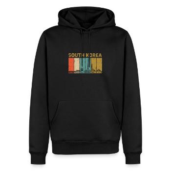 Corée du Sud - Sweat à capuche Premium bio Homme - noir - Devant - Nico (187cm)