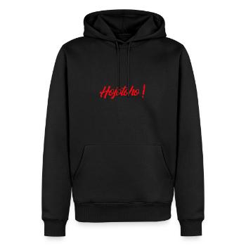 Hojotoho! - Männer Premium Bio Hoodie - Schwarz - Vorne - Nico (187cm)