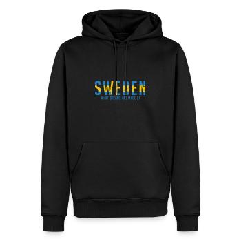 Sweden Schweden Schwedische Flagge Wappen Geschenk - Männer Premium Bio Hoodie - Schwarz - Vorne - Nico (187cm)