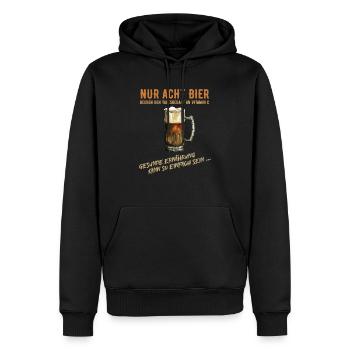 Nur Acht Bier decken den Bedarf an Vitamin C - Männer Premium Bio Hoodie - Schwarz - Vorne - Nico (187cm)