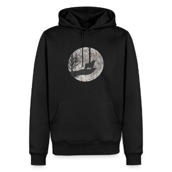 Dessin de carlin utilisé - Sweat à capuche Premium bio Homme - noir - Devant - Nico (187cm)