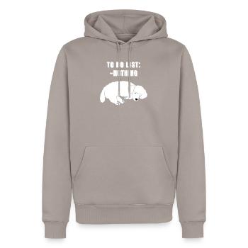 Pudel - Pudel T-Shirt - Pudelbesitzer To Do Liste - Männer Premium Bio Hoodie - Taupe - Vorne - Nico (187cm)