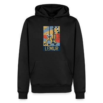 maki - Sweat à capuche Premium bio Homme - noir - Devant - Nico (187cm)
