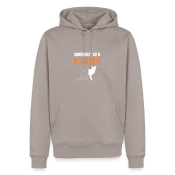 Schrödingers Katze Tot Lebendig Physik Geschenk - Männer Premium Bio Hoodie - Taupe - Vorne - Nico (187cm)