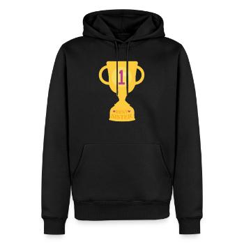 Pokal Auszeichnung beste Schwester - Männer Premium Bio Hoodie - Schwarz - Vorne - Nico (187cm)