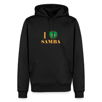 samba - Men’s Premium Organic Hoodie - black - Front - Nico (187cm)