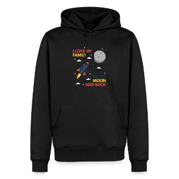 Famille Famille Cadeau Parents Fils Fille Amour - Sweat à capuche Premium bio Homme - noir - Devant - Nico (187cm)