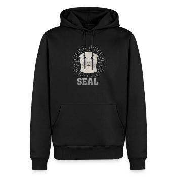 Sceau cadeau prédateur Pinnipedia - Sweat à capuche Premium bio Homme - noir - Devant - Nico (187cm)