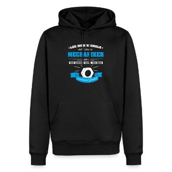 Mécanicien - Sweat à capuche Premium bio Homme - noir - Devant - Nico (187cm)